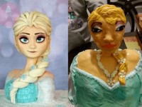 Ellos pidieron una torta con el diseño de Elsa de Frozen y esto fue lo que recibieron