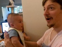 Increíble momento: bebé de tres meses de edad sorprende  a su padre diciéndole «Te quiero»