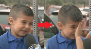 Reportera hace llorar a un niño en su primer día de escuela