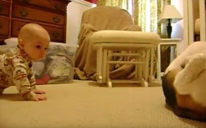 [Video] Bebé y perrito de la familia se reúnen por primera vez y esto es lo que sucede