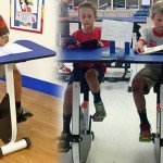 UNA ESCUELA EN CANADA USA PUPITRES BICICLETA PARA NIÑOS HIPERACTIVOS