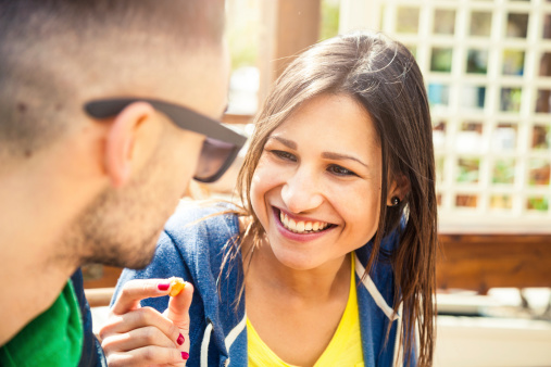 Couple enjoy spring outdoor