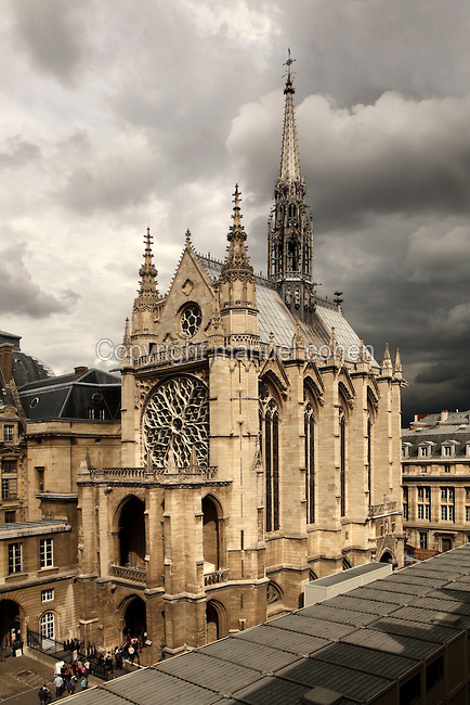 La Sainte-Chapelle (The Holy Chapel), 1248, Paris, France. La Sainte-Chapelle was commissioned by King Louis IX to house his collection of Passion Relics, including the Crown of Thorns. Fifteen huge mid-13th century windows fill the nave and apse of La Sainte-Chapelle, considered among the highest achievements of the Rayonnant period of Gothic architecture.