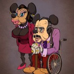 Ilustrador imagina cómo serían los personajes de dibujos animados en edad avanzada.